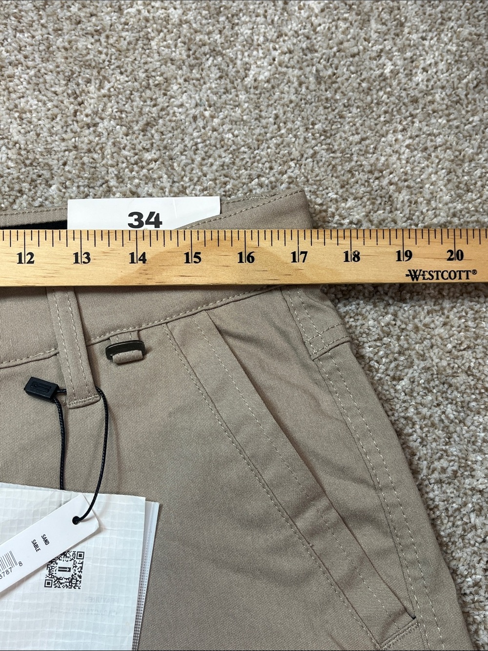 Men's Slim Straight Cargo Pants - Khaki - Picture 11 of 12